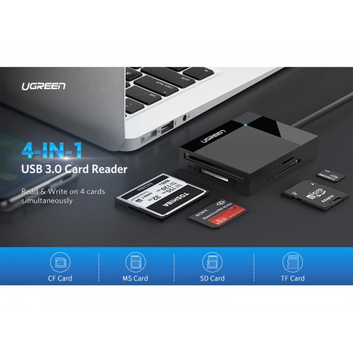 UGREEN LECTOR USB DE MEMORIAS 4-N-1 USB 3.0